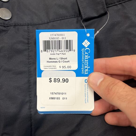 Columbia Men’s Arctic Trip Ski Snow Pants Size Large Short Black - Picture 5 of 8